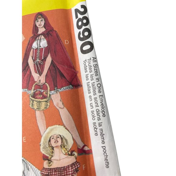 McCalls Sewing Pattern 2890 Witch Maid Nurse Misses Sizes All In One UNCUT - Picture 2 of 6